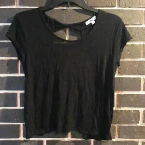 Aeropostale Women’s Small Black Short Sleeve Open Back Shirt